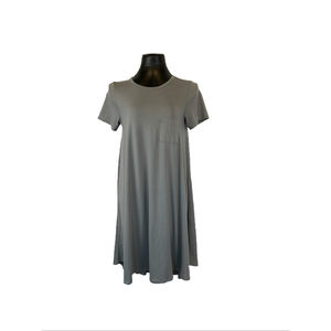 LulaRoe Carly Gray High Low T-shirt Pocket Dress Women's Size XS